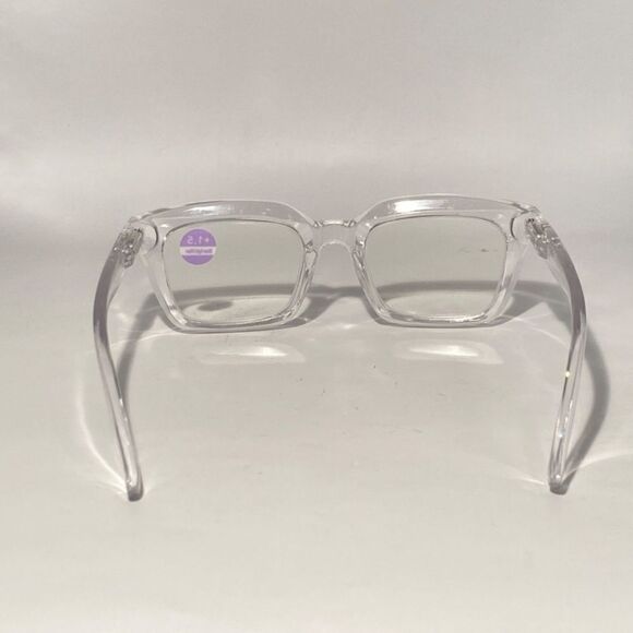 1331 Claudia 1.5 Clear Oversize Reading Glasses Square Concave NWT main image 8